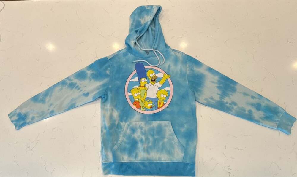 The Simpsons Tie Dye Matt Groening Mad Engine Hoodie Sweatshirt Medium